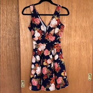 Short floral cocktail dress